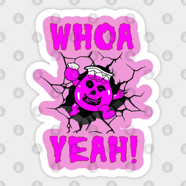 Ghoul Aid - Whoa Yeah! Crimson Ghost Mashup Pink Sticker by Controlled Chaos